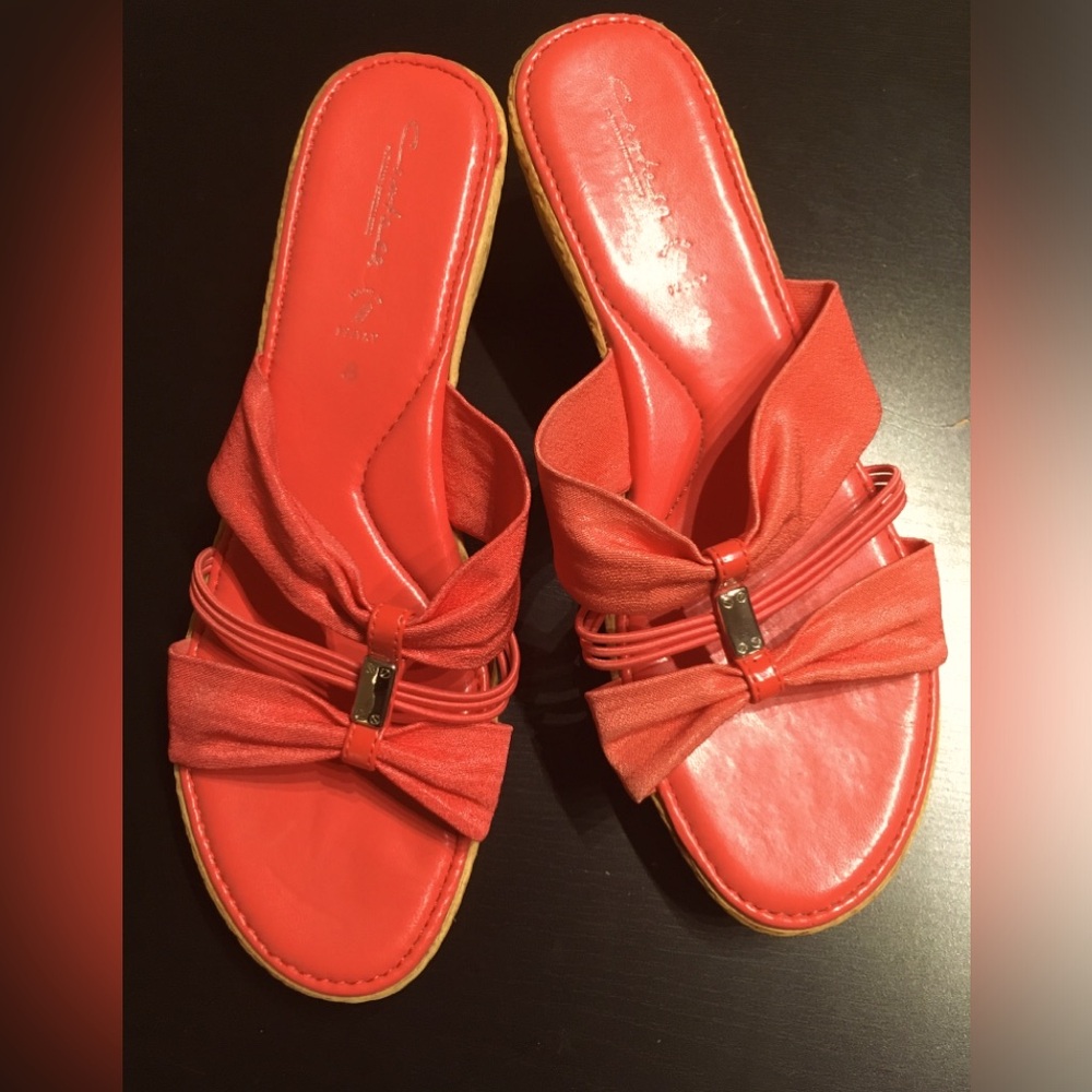 Made in Italy salmon-coloured sandals, sz 8